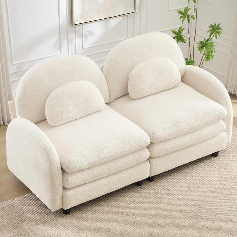 Canapé-lit Teddy, Beige White
