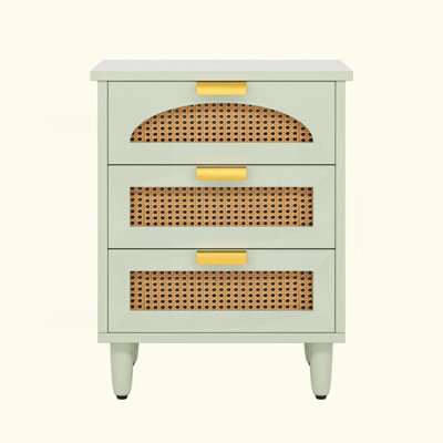 Rattan Side Table,Small Storage Cabinet,Nightstand