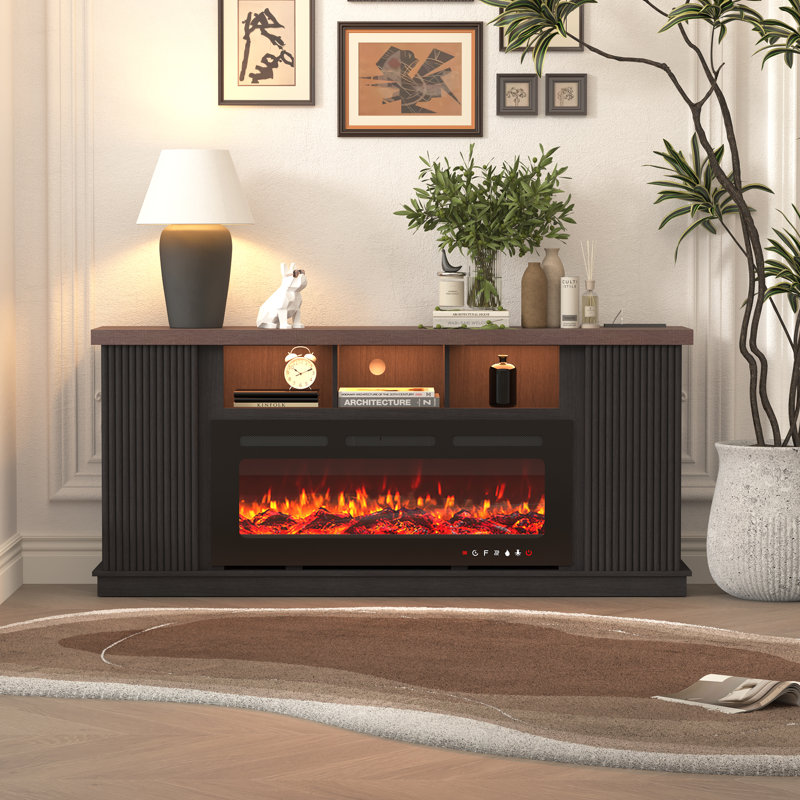 Hemkeus 70" W Fireplace TV Stand with LED Light