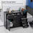Salon Station Free Standing Cabinet With 5 Drawers, 1 Storage Cabinet, 3 Hair Dryer Holders