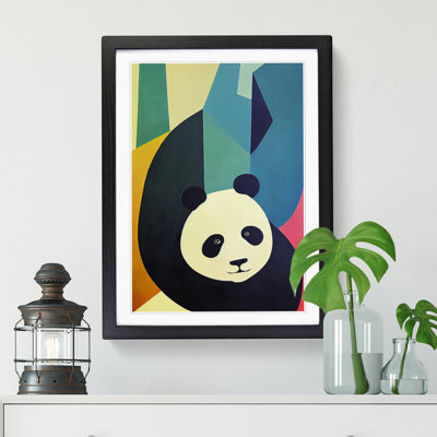 Panda In Abstract - Single Picture Frame Print
