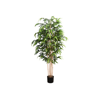 82,97 po - Plante artificielle de plancher, troncs doubles, feuilles d'aspect véritable, en pot dans un arbre d'intérieur noir de 8 po, hauteur 82,97 po, feuillage tactile, pot, idéal pour la maison
