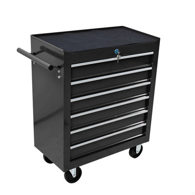 Rolling Tool Chest, 6 Drawer Tool Box With Wheels, Heavy Duty Industrial Service Cart Storage Organizer With Locking System, Rolling Tool Box Organizer Tool Case