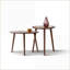 Table basse Mid-Century en chêne massif, hauteurs ovales décalées pour le salon, assemblage facile