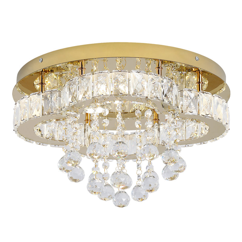 Vanlue 1 - Light Crystal LED Chandelier, Gold