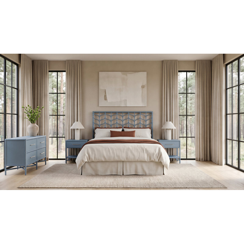 Lit standard Ivy Collection, Grand, Bleu régate