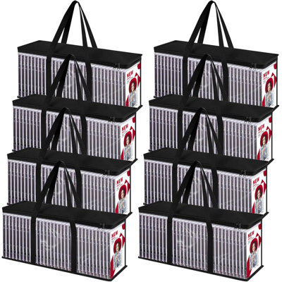 8 Pack DVD Storage Bags, Clear PVC DVD Case Holder With Handles