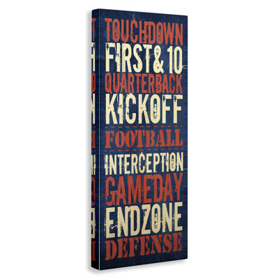 Art mural sur toile, "Rustic football phrases" par Christine Adolph