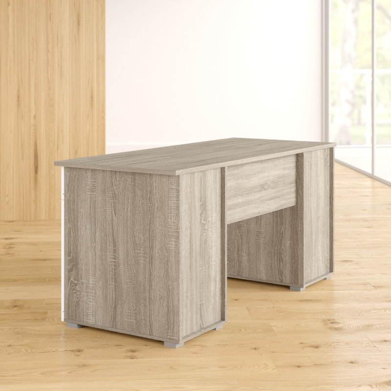Truett Executive Desk, Dark Oak/White