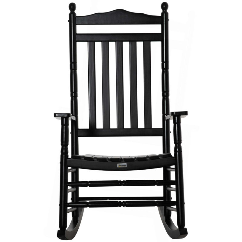 Chaise berçante à haut dossier Traditional, Noir