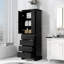 Armoire de rangement avec 2 portes et 4 tiroirs pour salle de bain, bureau, tablette réglable, panneau de fibres à densité moyenne avec finition peinte-1985212963