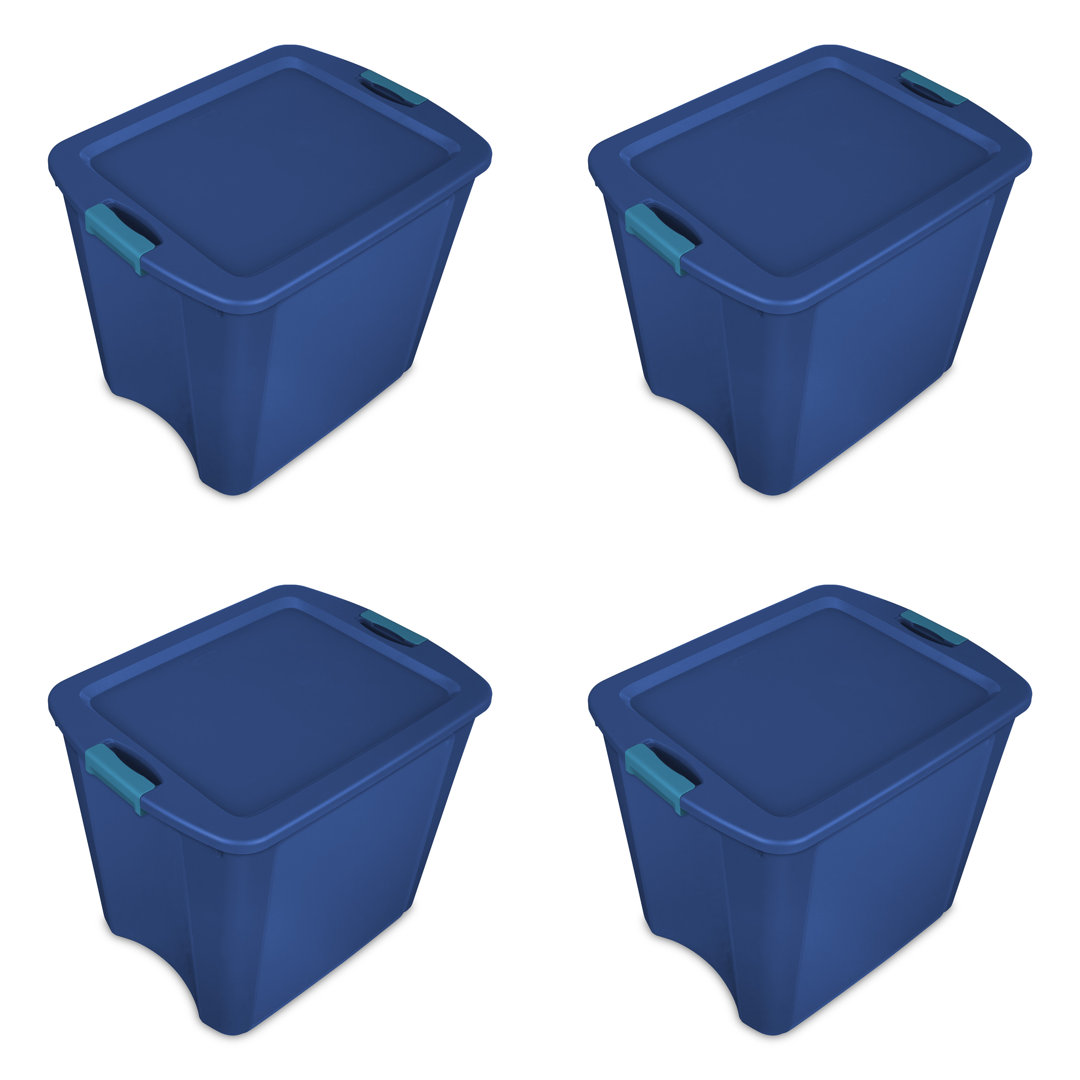 Sterilite 26 Gallon Latch & Carry Plastic Storage Tote Container Box (Set of 4) Sterilite