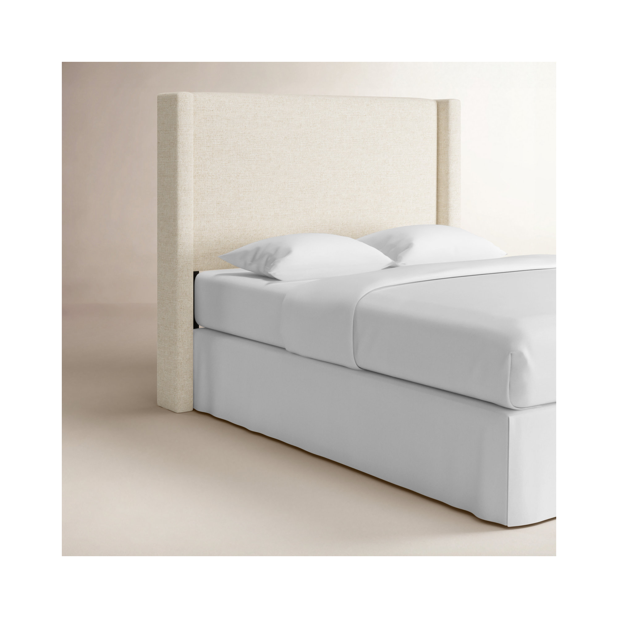 Hanson Upholstered Headboard, Classic Talc Linen, Queen