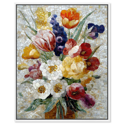 Tiled Garden II Floral Decor Canvas Print by Art Remedy