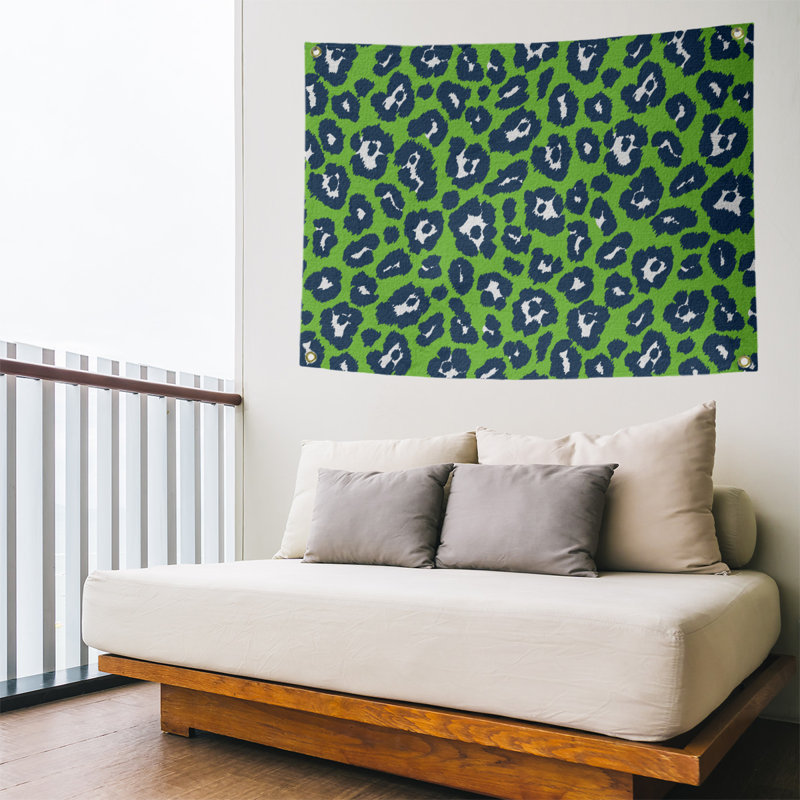 Tapisserie de football en polyester Seattle, H 59 po x l 80 po, Vert/blanc