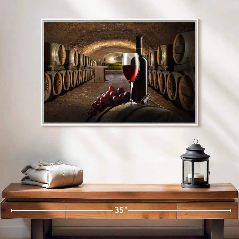 Winery, 25 po x 17 po, Cadre flottant blanc