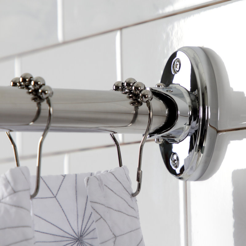 Kingston Brass Edenscape 72-Inch Stainless Steel Single Curved Shower Curtain Rod, Polished Chrome