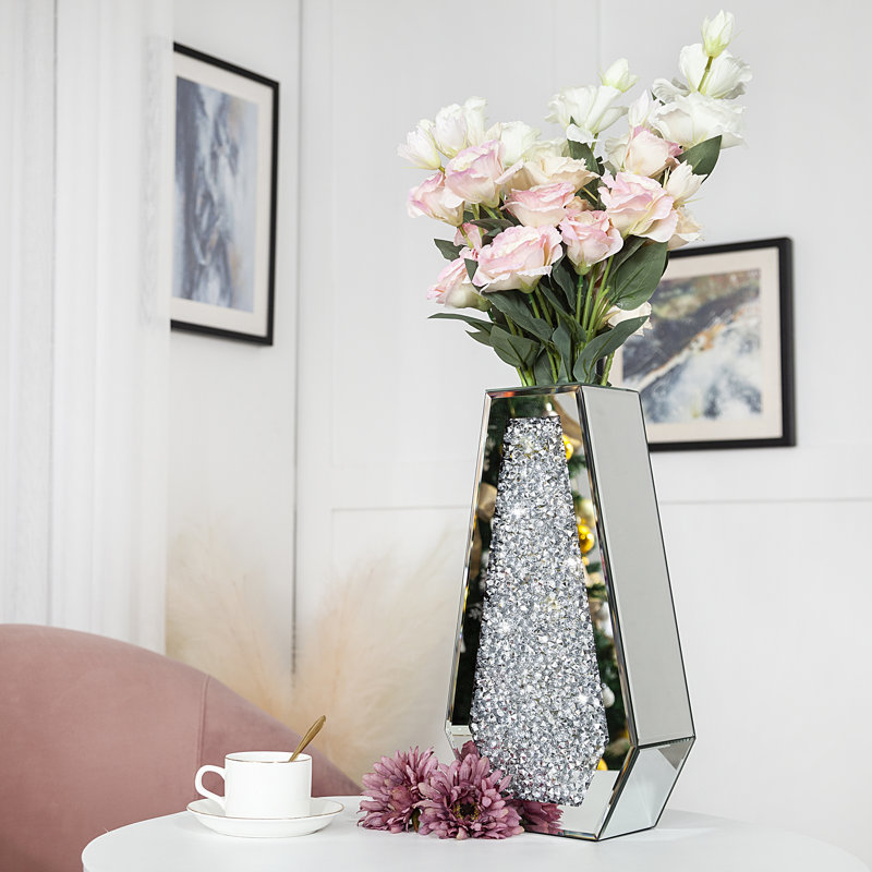 Vase de table d'intérieur en céramique Cerise, Argent argent