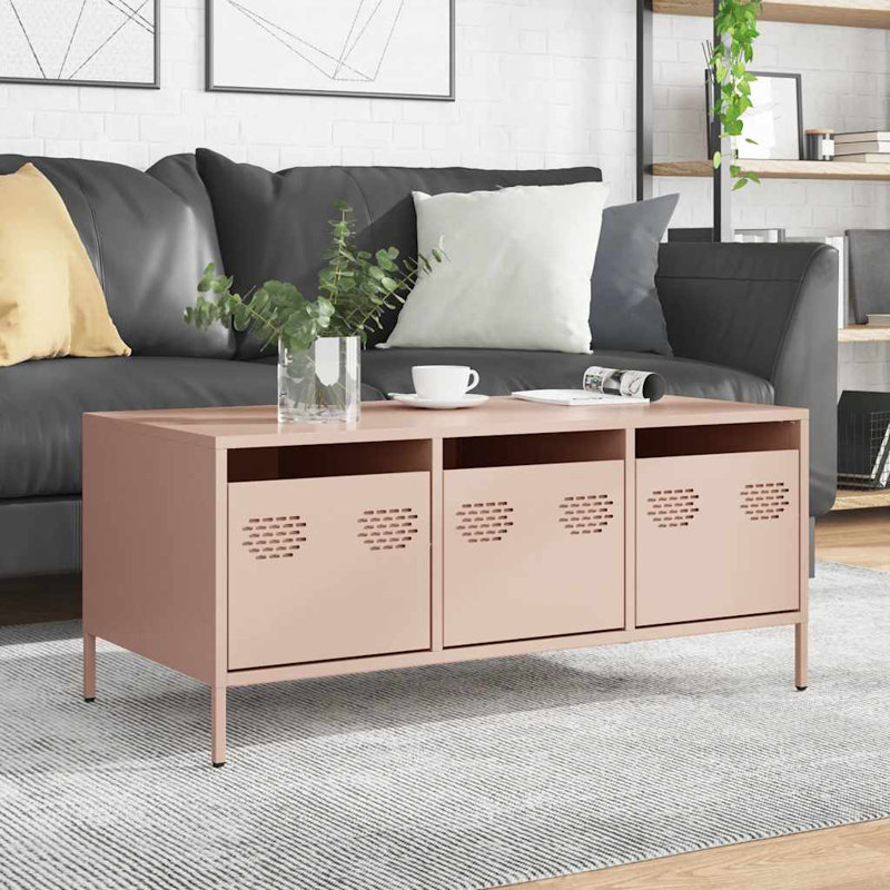 Antionett Coffee Table with Storage, Pink