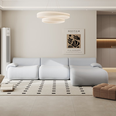 Canapé modulaire en velours côtelé de 113 po avec repose-pieds, canapé surdimensionné pour salon