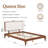 Queen Solid Bamboo Bed Frame, Adjustable Upholstered Headboard Mortise And Tenon Structure