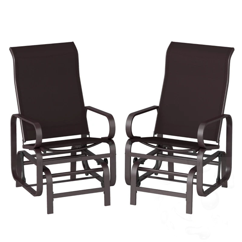 Ensemble de 2 chaises longues d'extérieur coulissantes, Brun