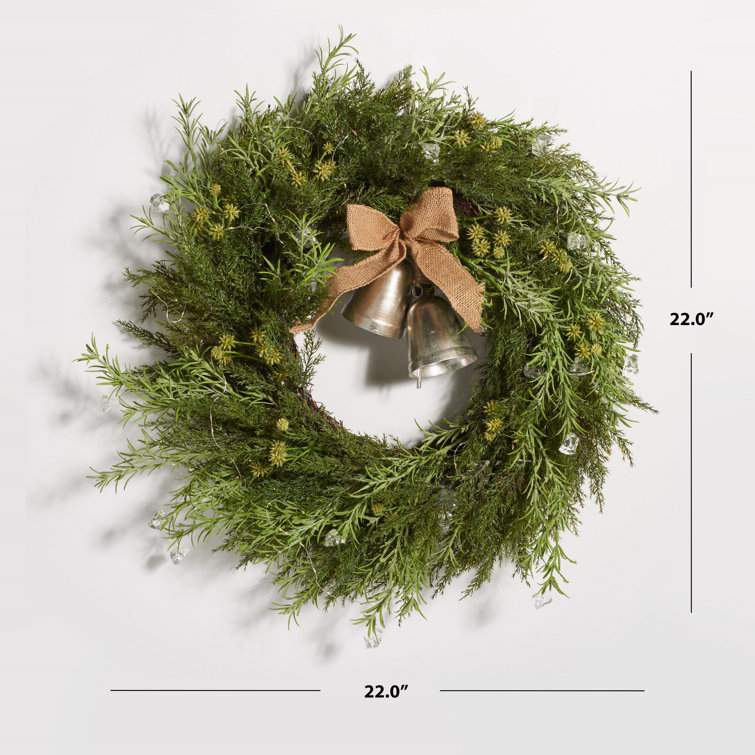 Pine LED 22 Lighted PVC Wreath The Holiday Aisle