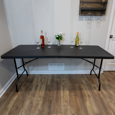Lavish Home 6-Foot Portable Folding Table, Black