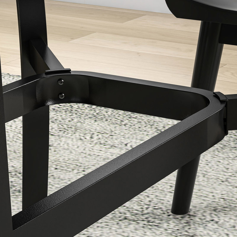 6 tables de patio rectangulaire en acier avec trou pour parasol, table de salle à manger d'extérieur noire pour le jardin, balcon noir, convient au jardin et au balcon, 59 po x 35,5 po