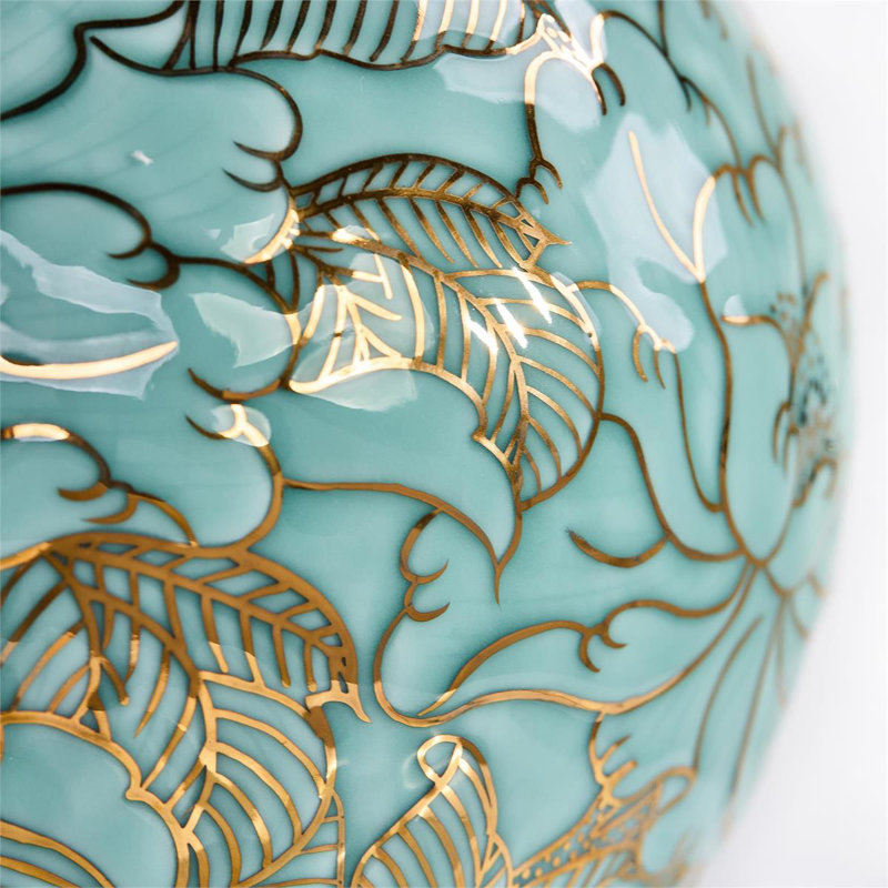 Turquoise Florals Vase