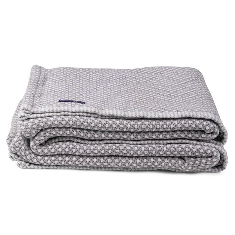 Edgecomb Cotton Blanket, Gray, 80" x 96"