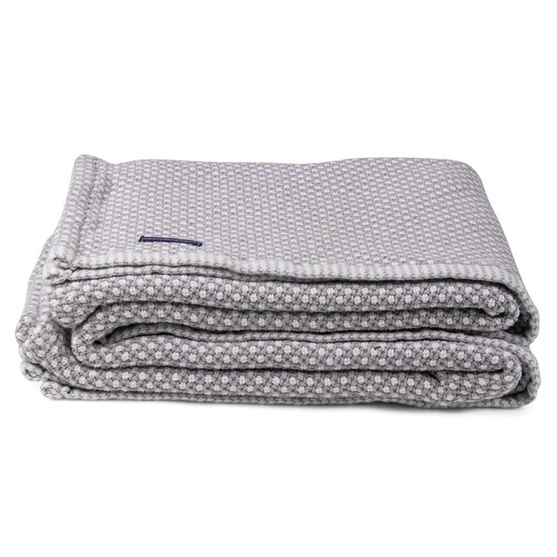 Edgecomb Cotton Blanket, 80" x 96", Gray