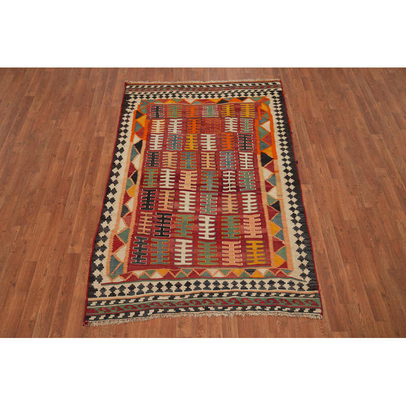 Tapis oriental kilim à teinture végétale 4 x 7