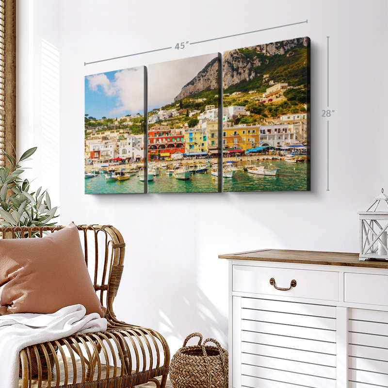 Capri Harbor Canvas Print, 28" H x 45" W