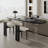 Black+Clear Oval Solid Wood+Acrylic desks-108303954