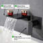 Robinet de lavabo mural noir mat avec bec cascade et valve brute en laiton
