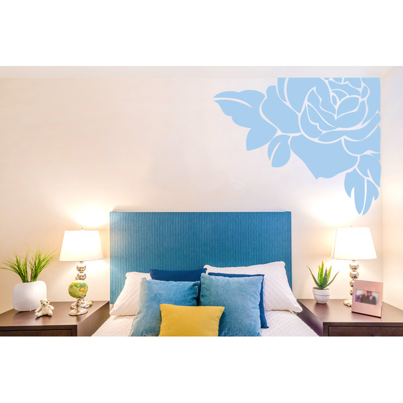Plants & Flowers Non-Wall Damaging Wall Decal, Large, Light Blue