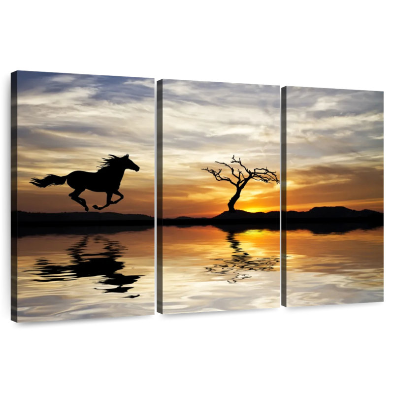 Cheval arabe foncé, H 36 po x l 57 po