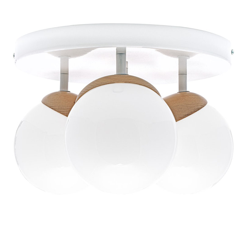 Nolin Semi Flush Mount, White/Copper
