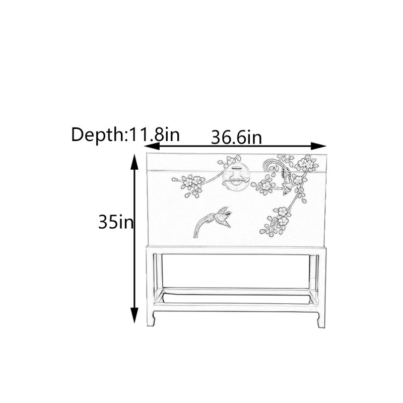 Solid Camphor Wood Entryway Chest
