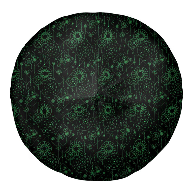 Coussin de sol Katelyn Elizabeth, 26 po x 26 po, Noir / Vert