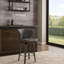 Tabouret de bar et de comptoir pivotant avec repose-pieds en métal et bois Stevan-475993716