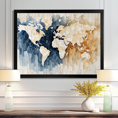 «World Map Watercolors I», impression d'art sur carte du monde