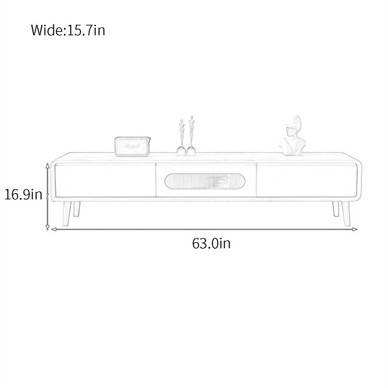 Meuble télé de style nordique, Blanc / bois noueux