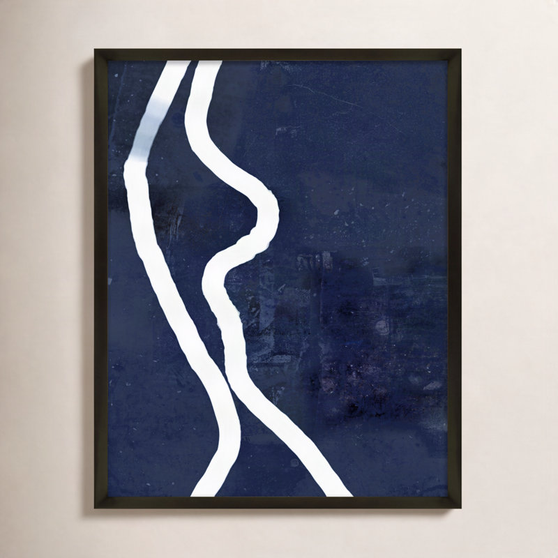 White Rope 2 Framed Painting by Jacques Pilon, 30" H x 24" W, Black