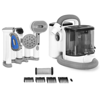 Ensemble d'aspirateur et de séchoir pour chien 7 en 1 avec bac à poussière 2,5 L, vitesse et température réglables