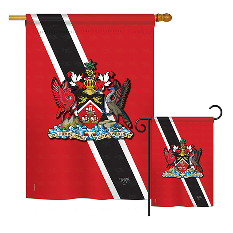 Ensemble de 2 pièces de trinidad et tobago de la nationalité mondiale, ensemble de 2 côtés de polyester décoratif