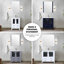 30 po Meuble-lavabo blanc, fermeture douce, bois massif et contreplaqué E0, 2 tiroirs et 1 meuble-lavabo de rangement pour articles de salle de bain, charnières fermées, espace