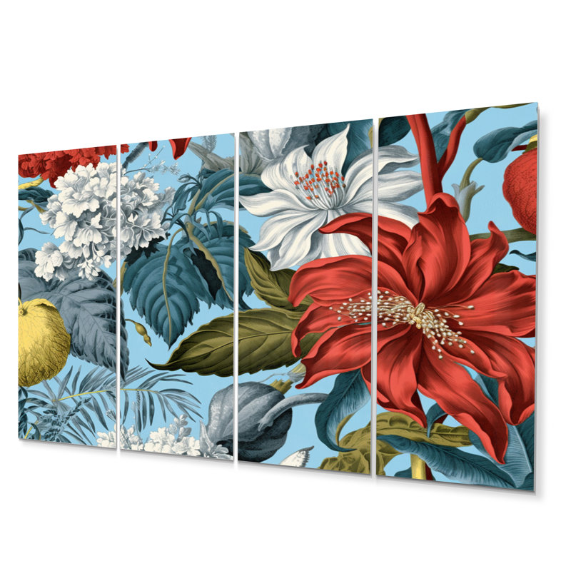 Ensemble de 4 décorations murales en métal