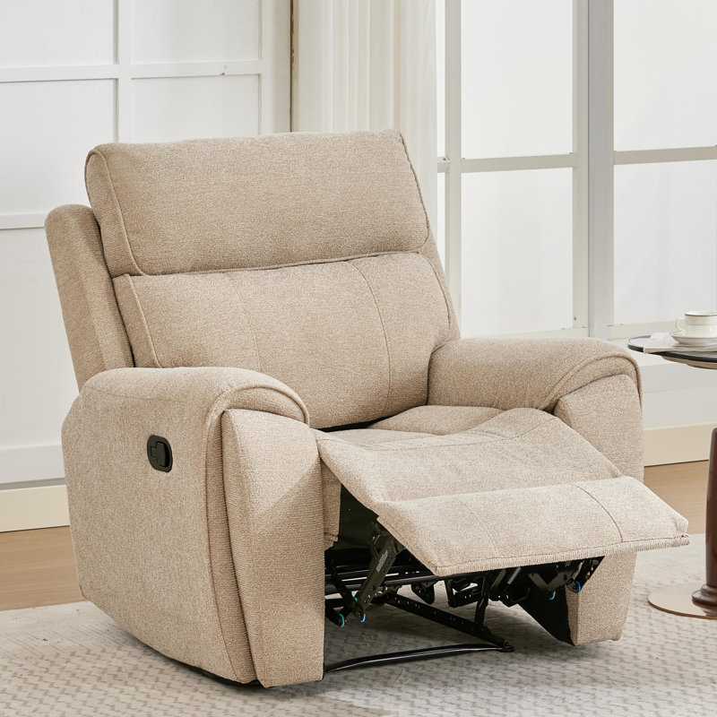 Adjustable Manual Reclining Living Room Chair, Beige